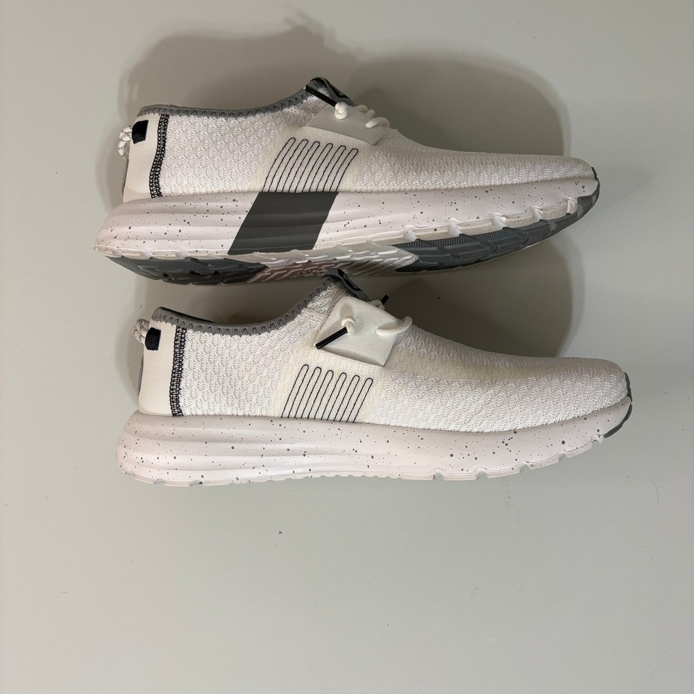 Hey Dude Women Sirocco White Sport Stripe Slip On Sneakers Size 11 Walking Shoes - Picture 5 of 11